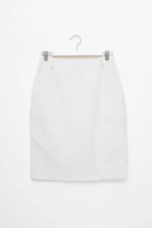 0058_WHITE QUILTED VINTAGE SKIRT