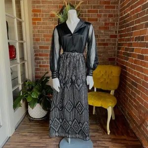 1970s Silver Maxi Skirt
