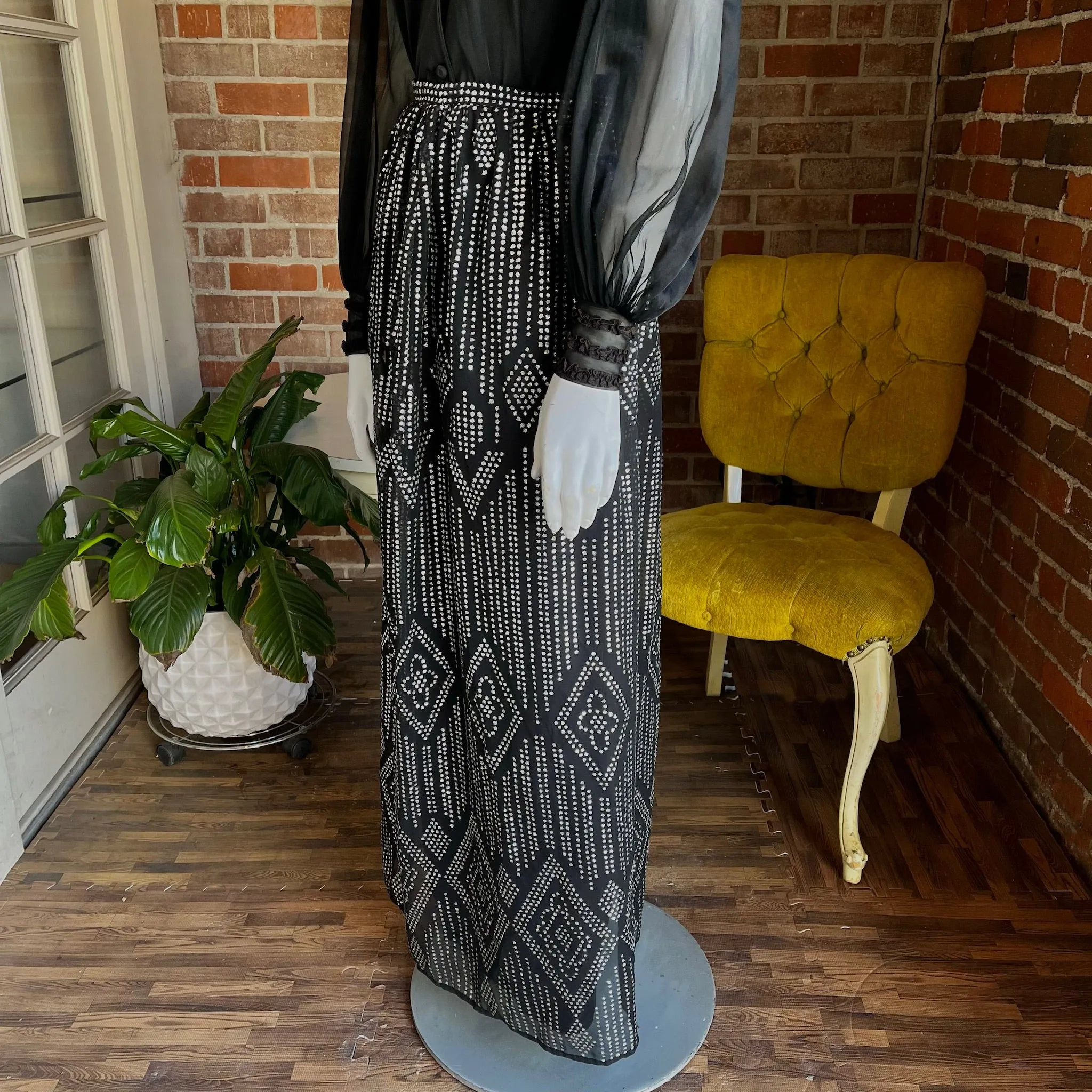 1970s Silver Maxi Skirt