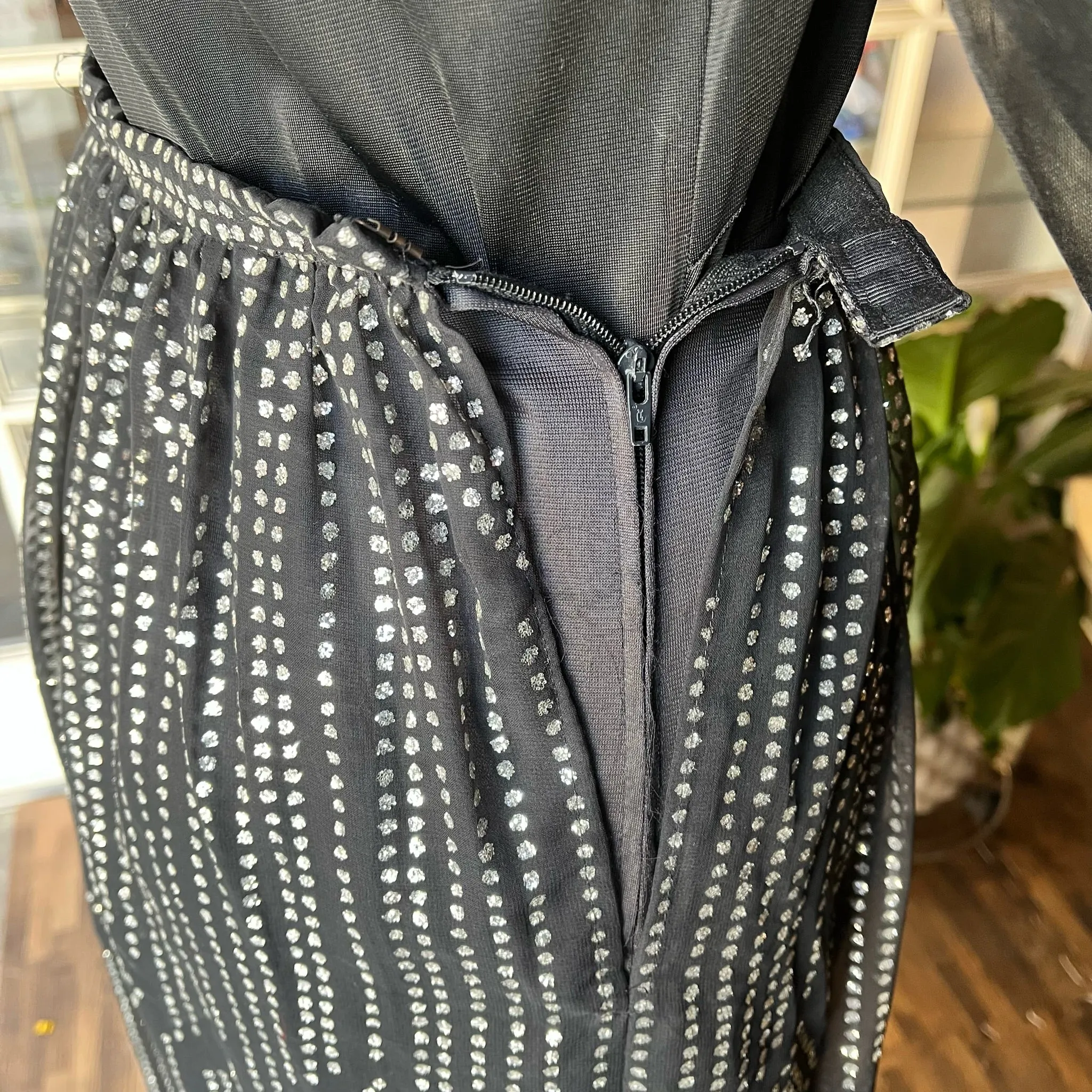 1970s Silver Maxi Skirt