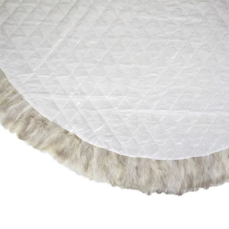 48" Beige and Ivory Contemporary Christmas Tree Skirt