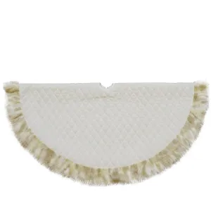 48" Beige and Ivory Contemporary Christmas Tree Skirt