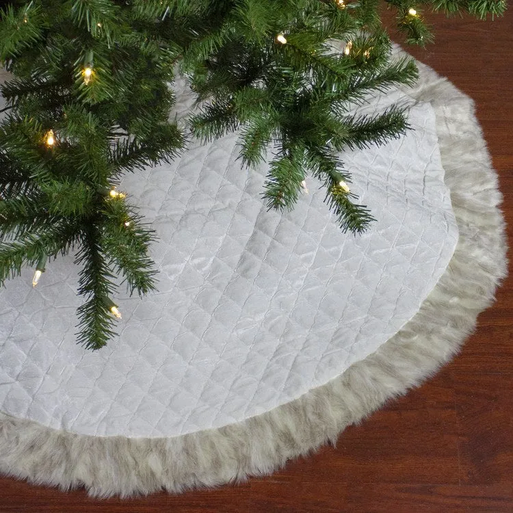 48" Beige and Ivory Contemporary Christmas Tree Skirt
