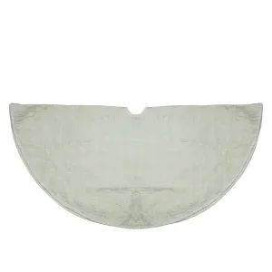 48" White Quilted Christmas Hexagon Tree Skirt with Velvety Trim