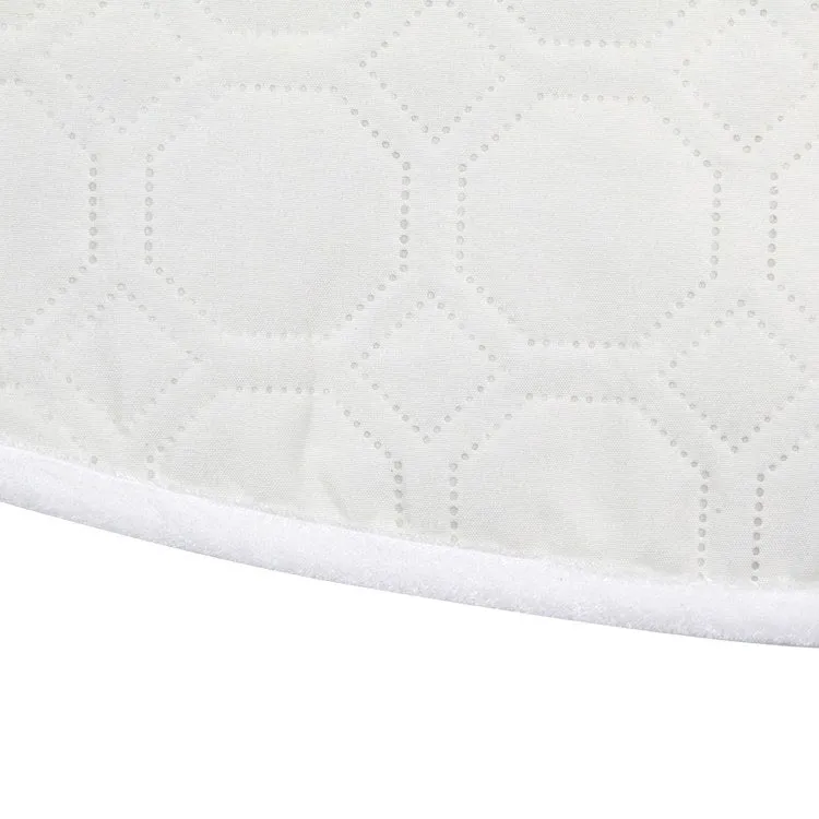 48" White Quilted Christmas Hexagon Tree Skirt with Velvety Trim