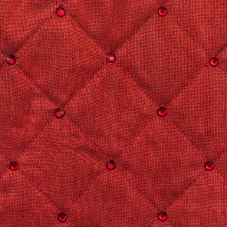 52" Burgundy Quilt Stitch Jewel Tree Skirt