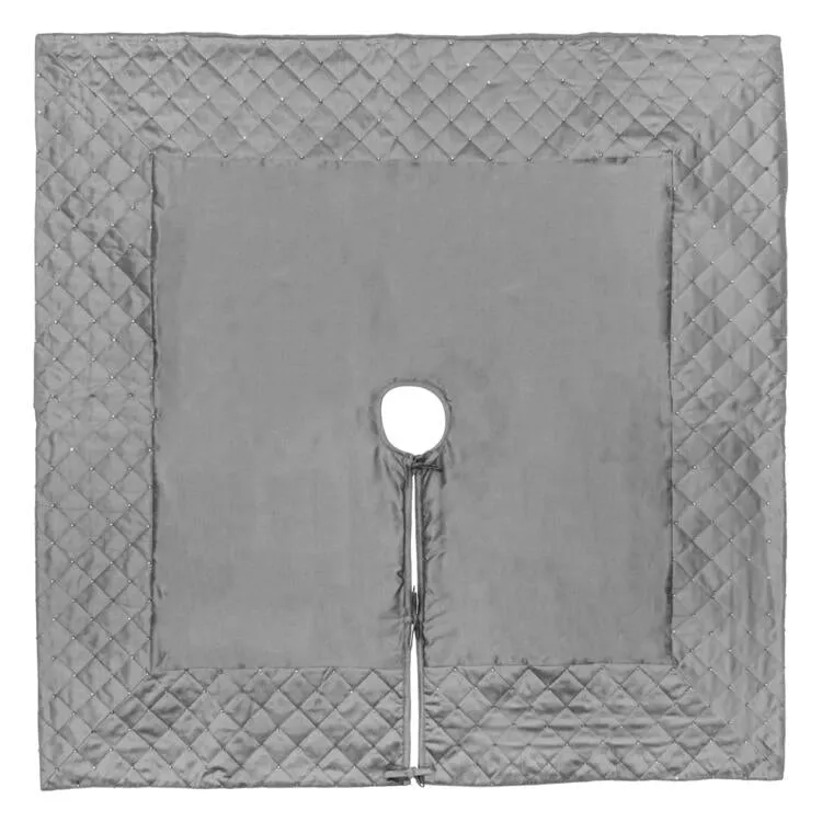 52" Gray Quilt Stitch Jewel Tree Skirt