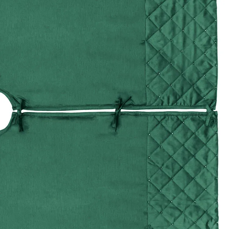 52" Green Quilt Stitch Jewel Tree Skirt