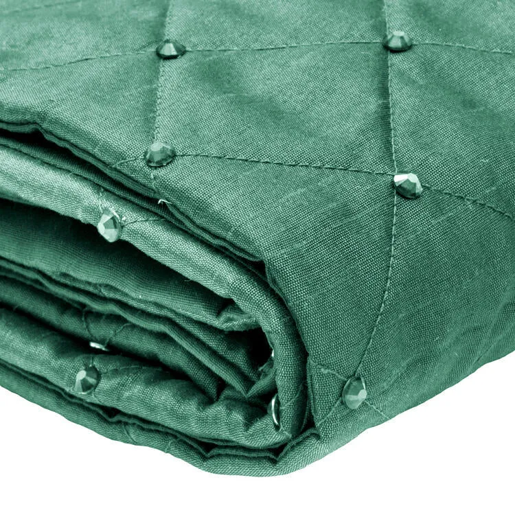 52" Green Quilt Stitch Jewel Tree Skirt