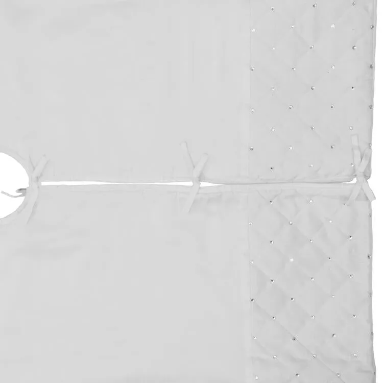 52" Ivory Quilt Stitch Jewel Tree Skirt