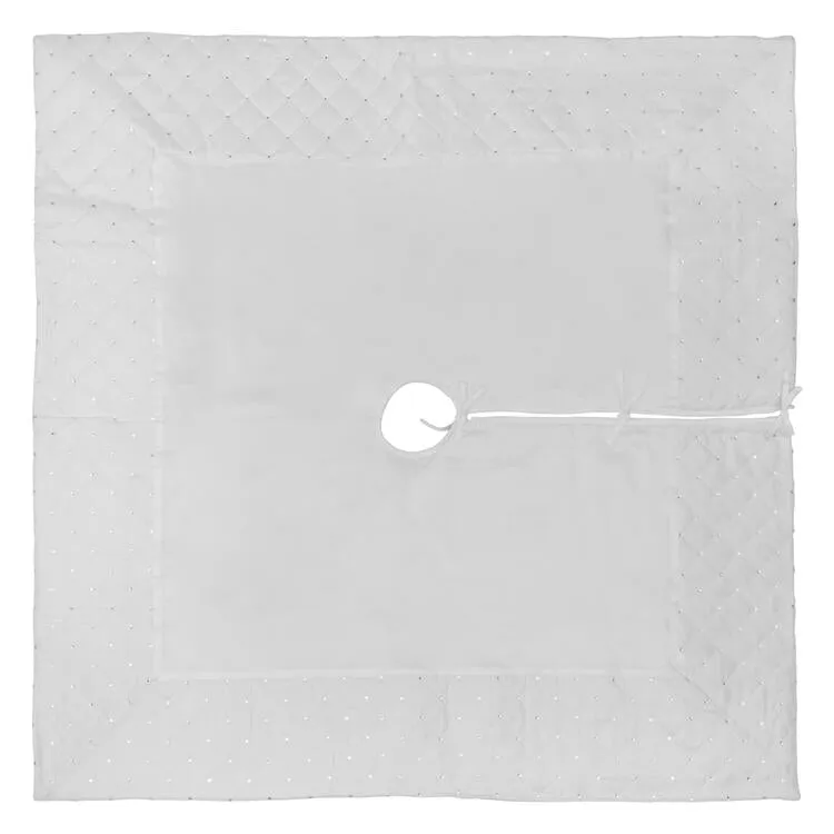 52" Ivory Quilt Stitch Jewel Tree Skirt