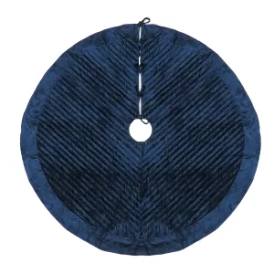 60 in. HGTV Home Collection Quilted Velvet Tree Skirt, Blue