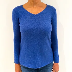 Airforce Blue Cashmere V-Neck Jumper Medium