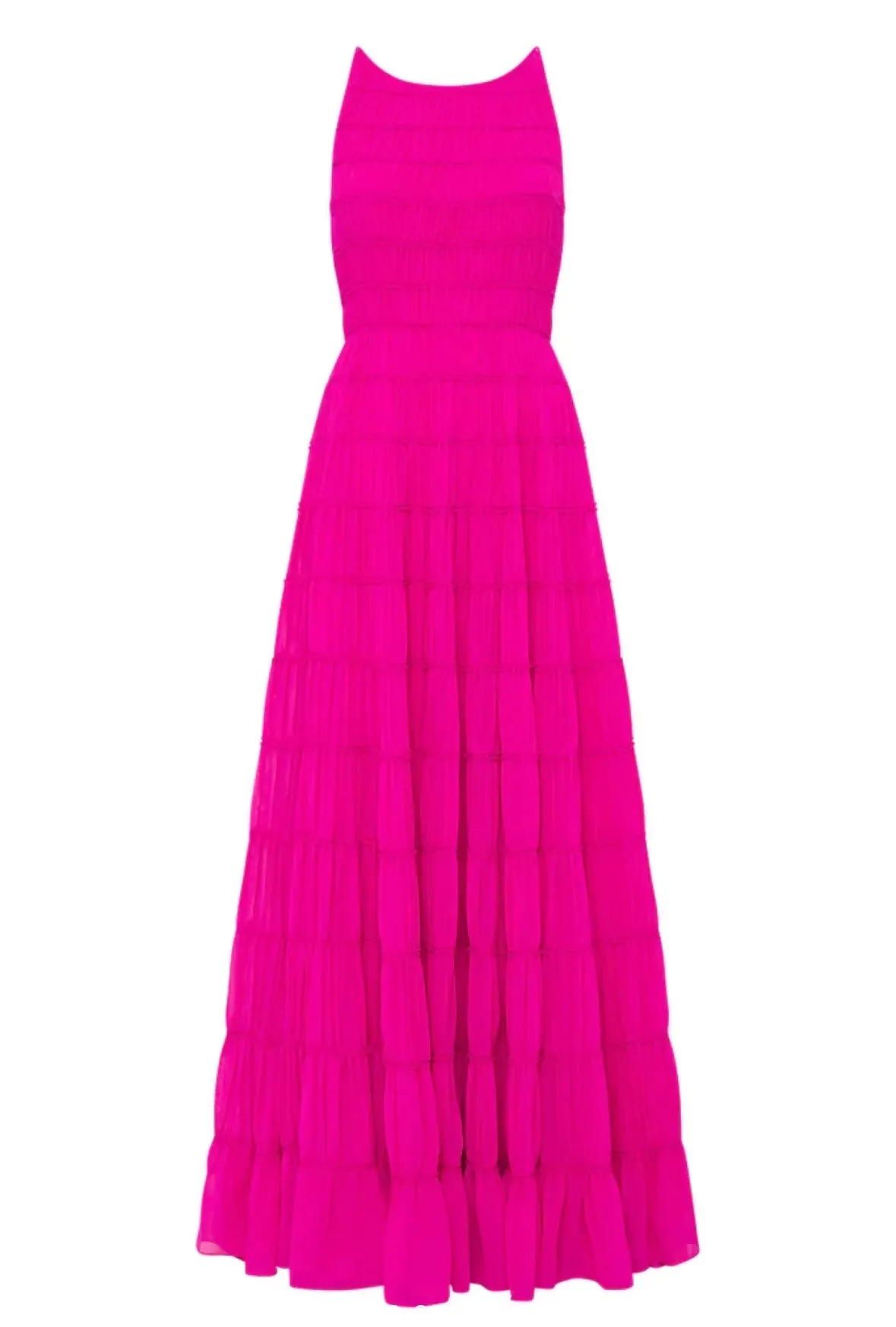 Aje Rosewood Ruched Maxi Dress Magenta Size AU 16