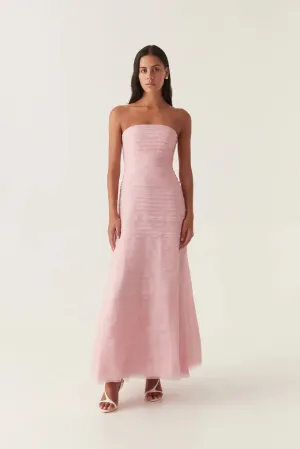 Aje Soundscape Maxi Dress Size 8 Chalk Pink