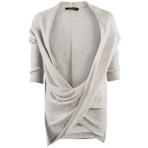 ALL SAINTS SILVER GREY JOSEE TWIST FRONT JUMPER SIZE XS/S