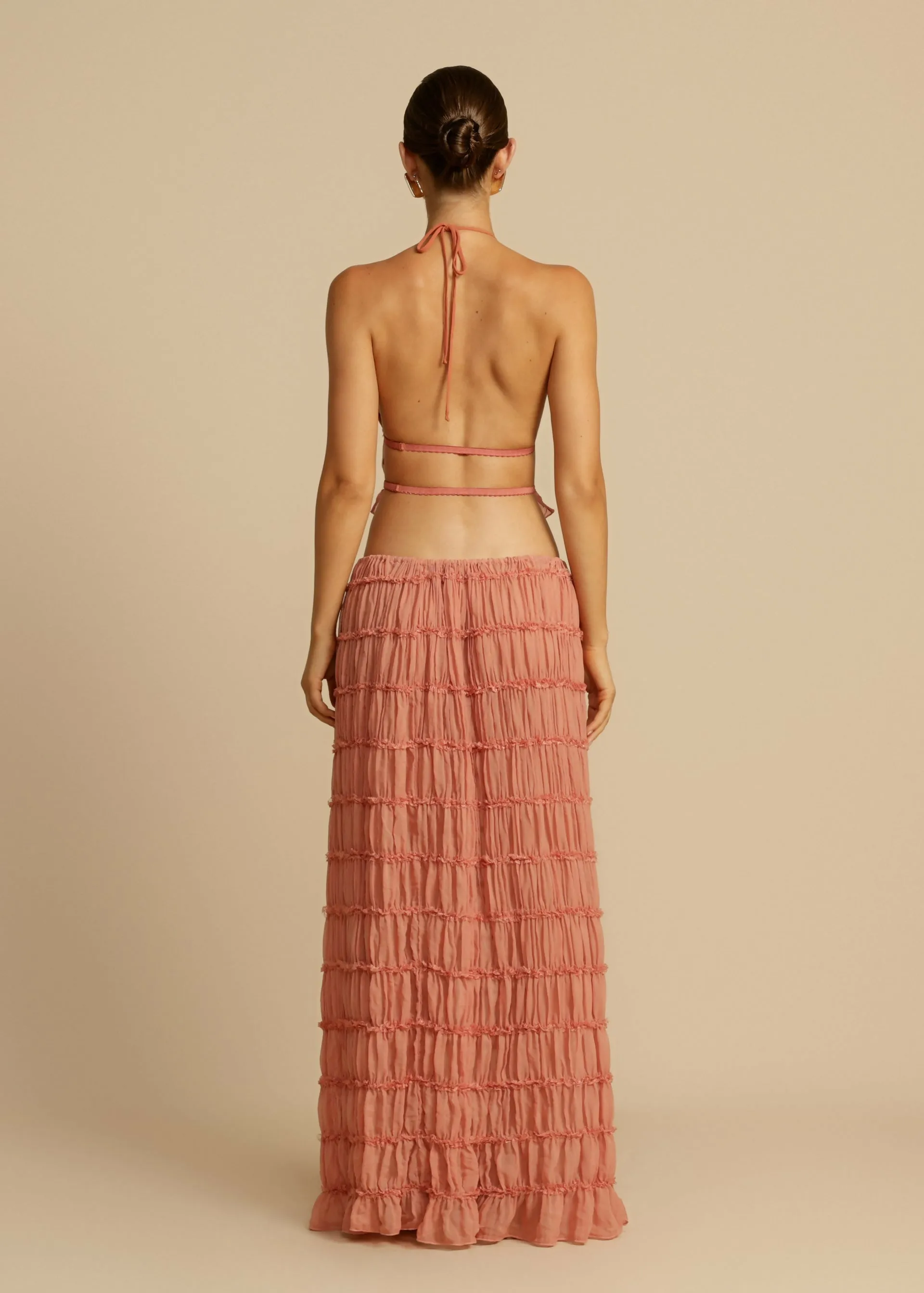 Arcina Ori Juliette Halter and Skirt Set in Peach
