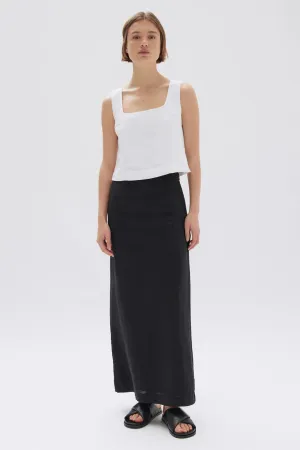 Assembly Label - Solis Linen Maxi Skirt (Black)
