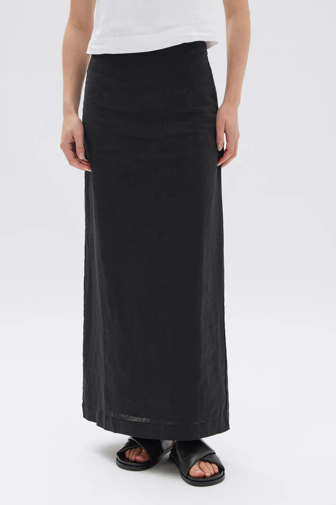 Assembly Label - Solis Linen Maxi Skirt (Black)