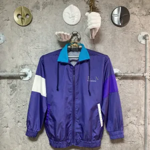 asymmetry design nylon jacket asics lean purple