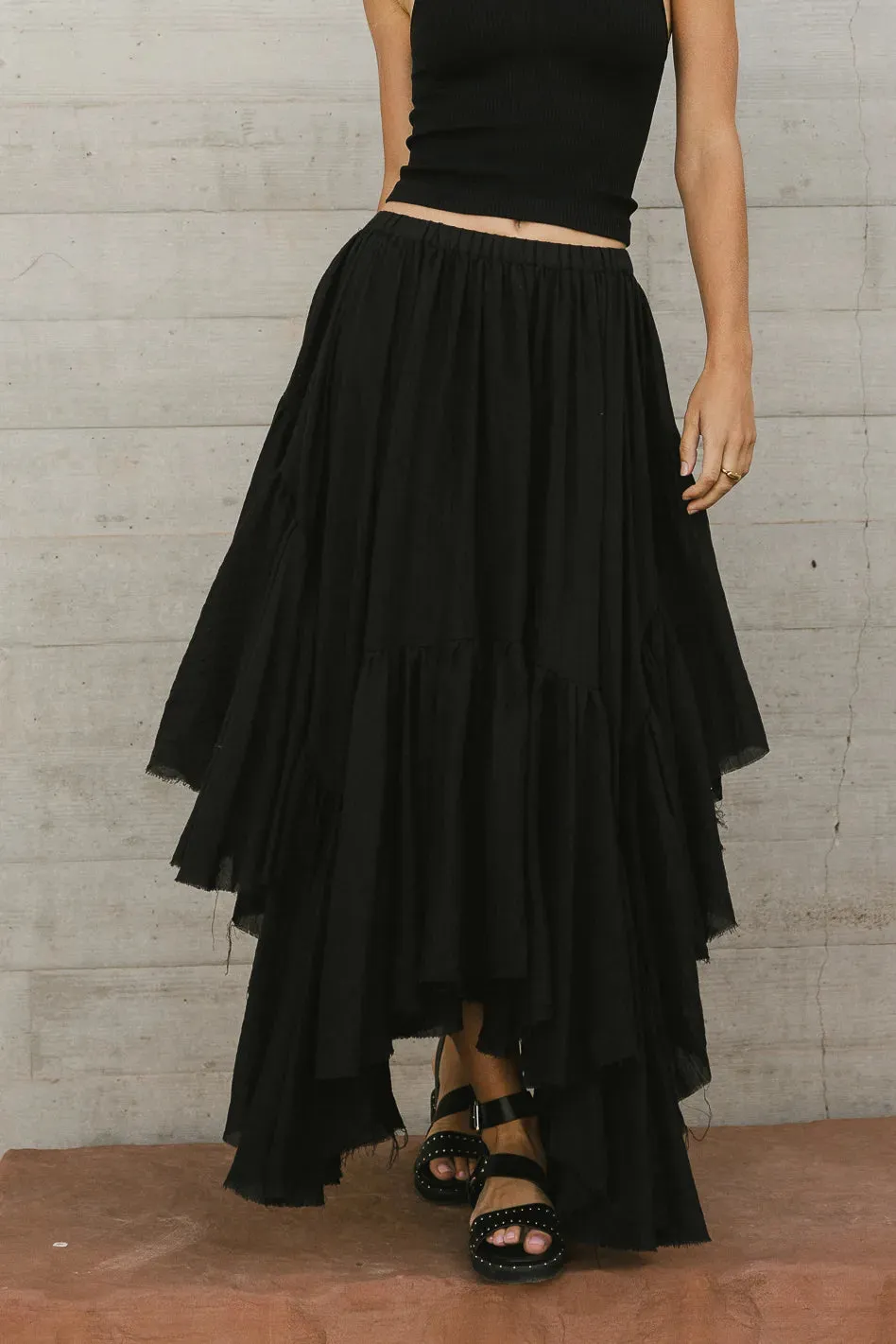 Augusta Handkerchief Skirt in Black - FINAL SALE