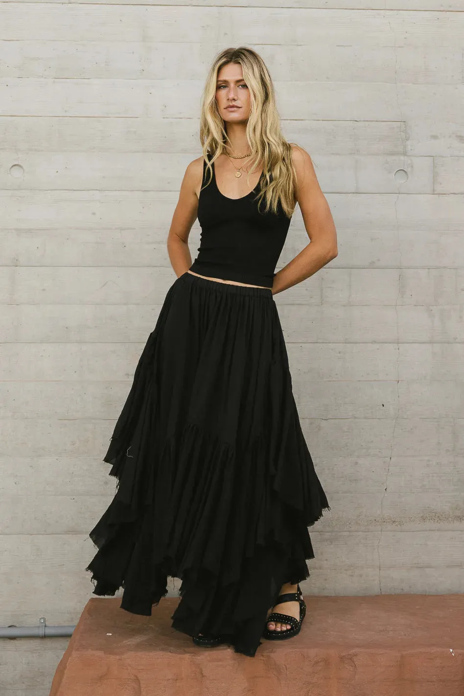 Augusta Handkerchief Skirt in Black - FINAL SALE