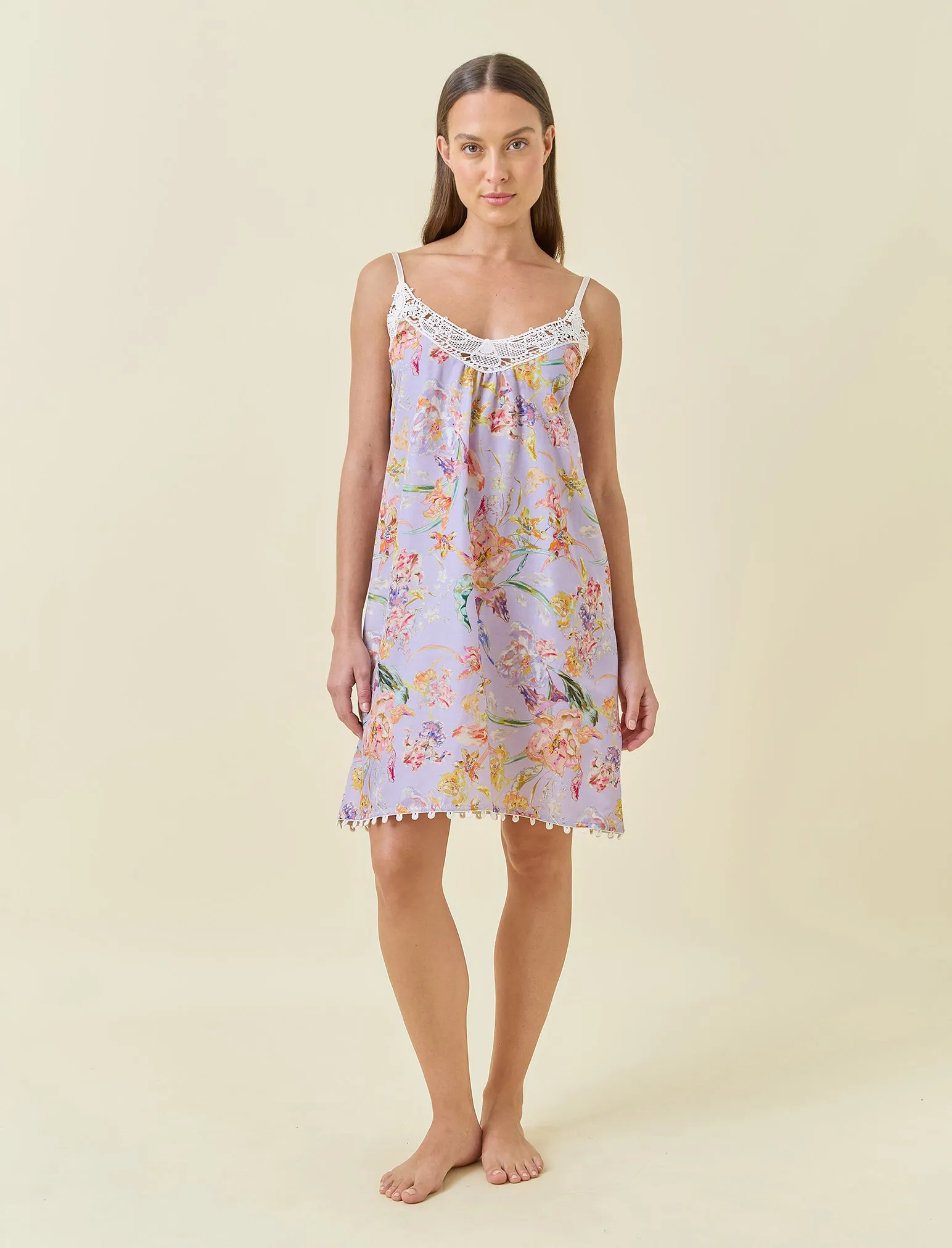 Bailey Lace Front Midi Nightgown