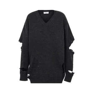 Balenciaga Cut-Out Crewneck Knitted Jumper