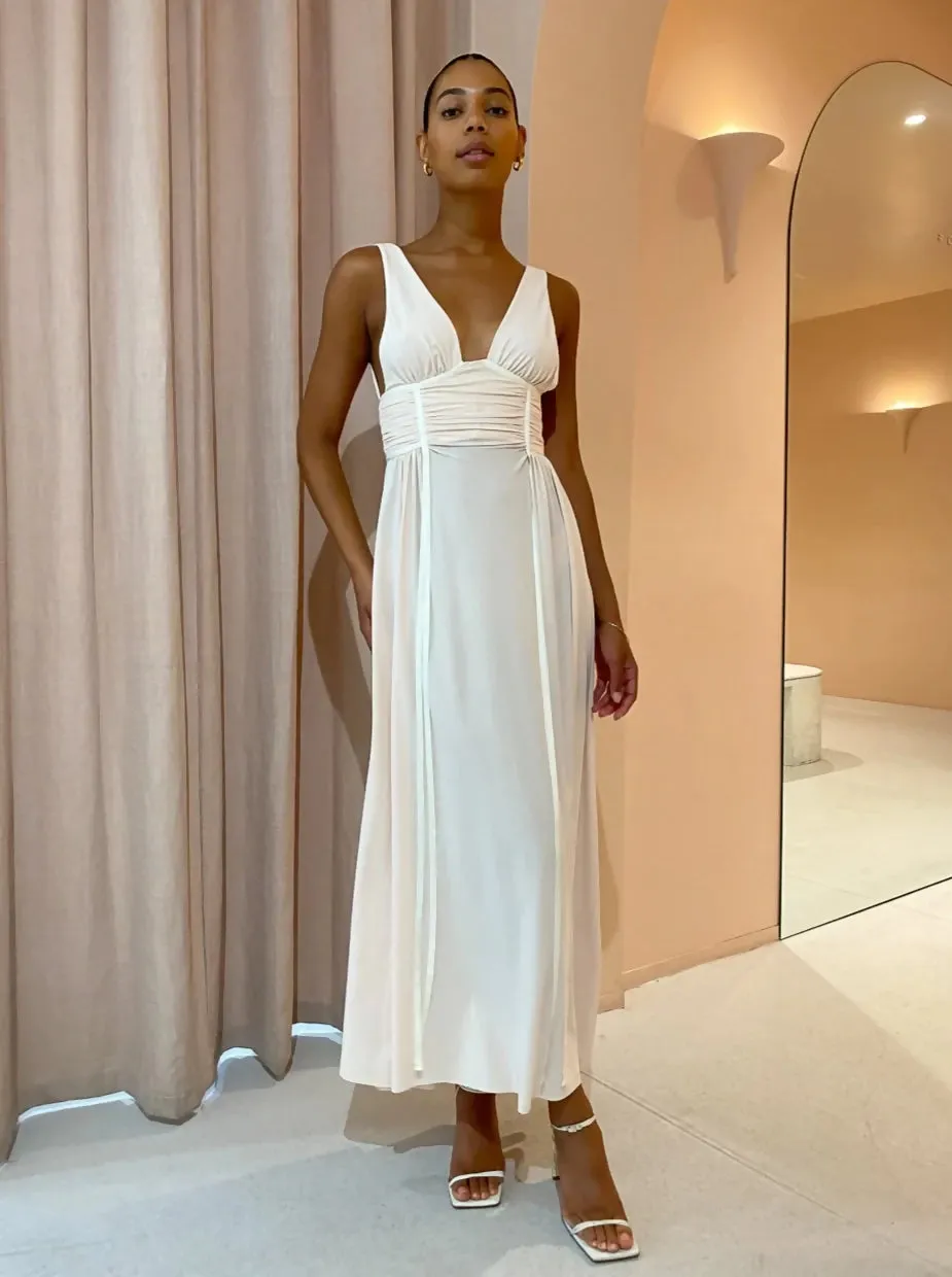 BEC & BRIDGE GWEN MAXI DRESS IN SHELL SIZE AU 10
