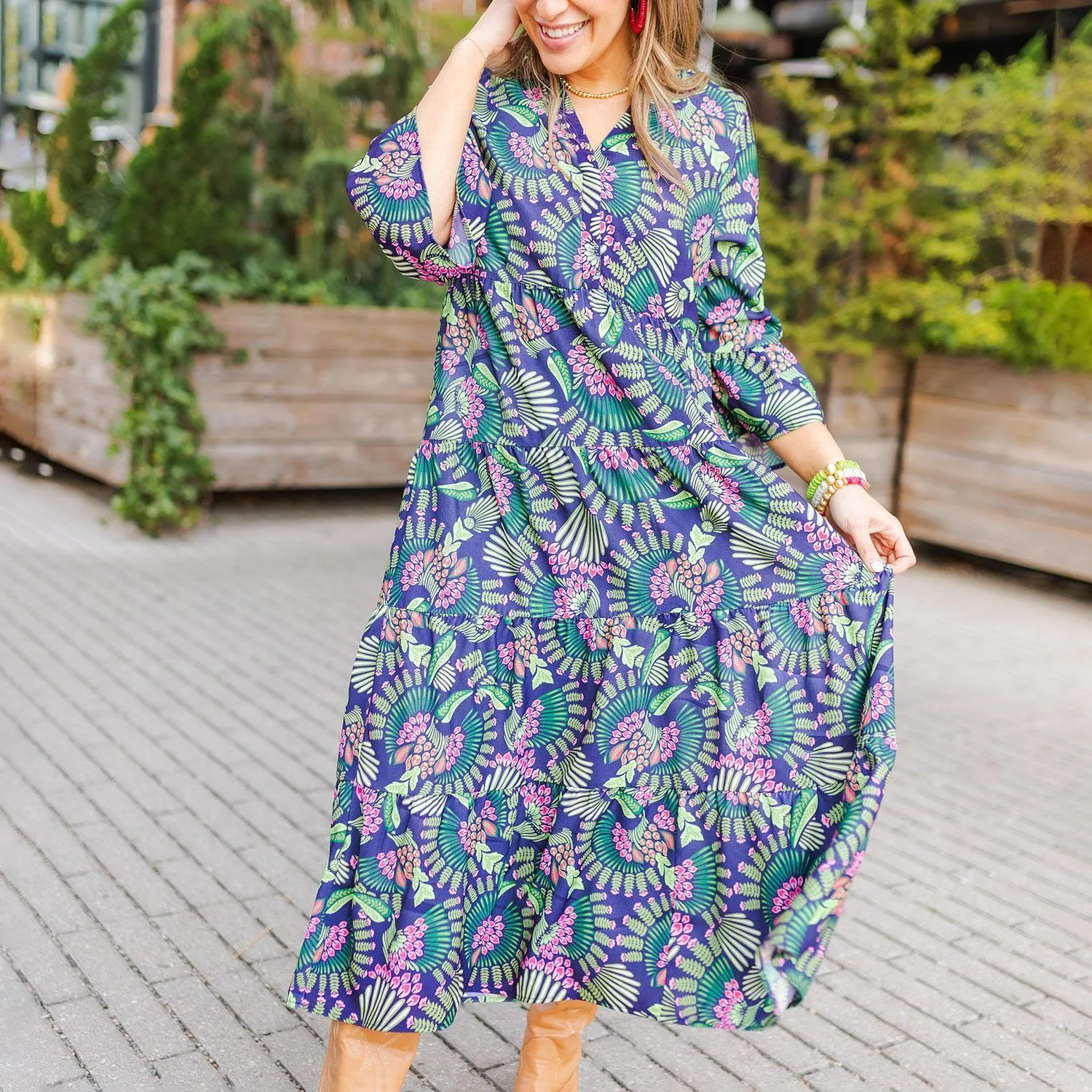 Benette Maxi Dress in Toucan Tango Navy