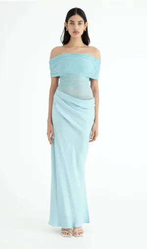 Benni Nico Off The Shoulder Maxi in Aquamarine Size 6