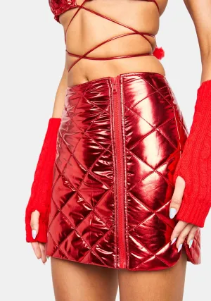 Berry Delighted Quilted Mini Skirt