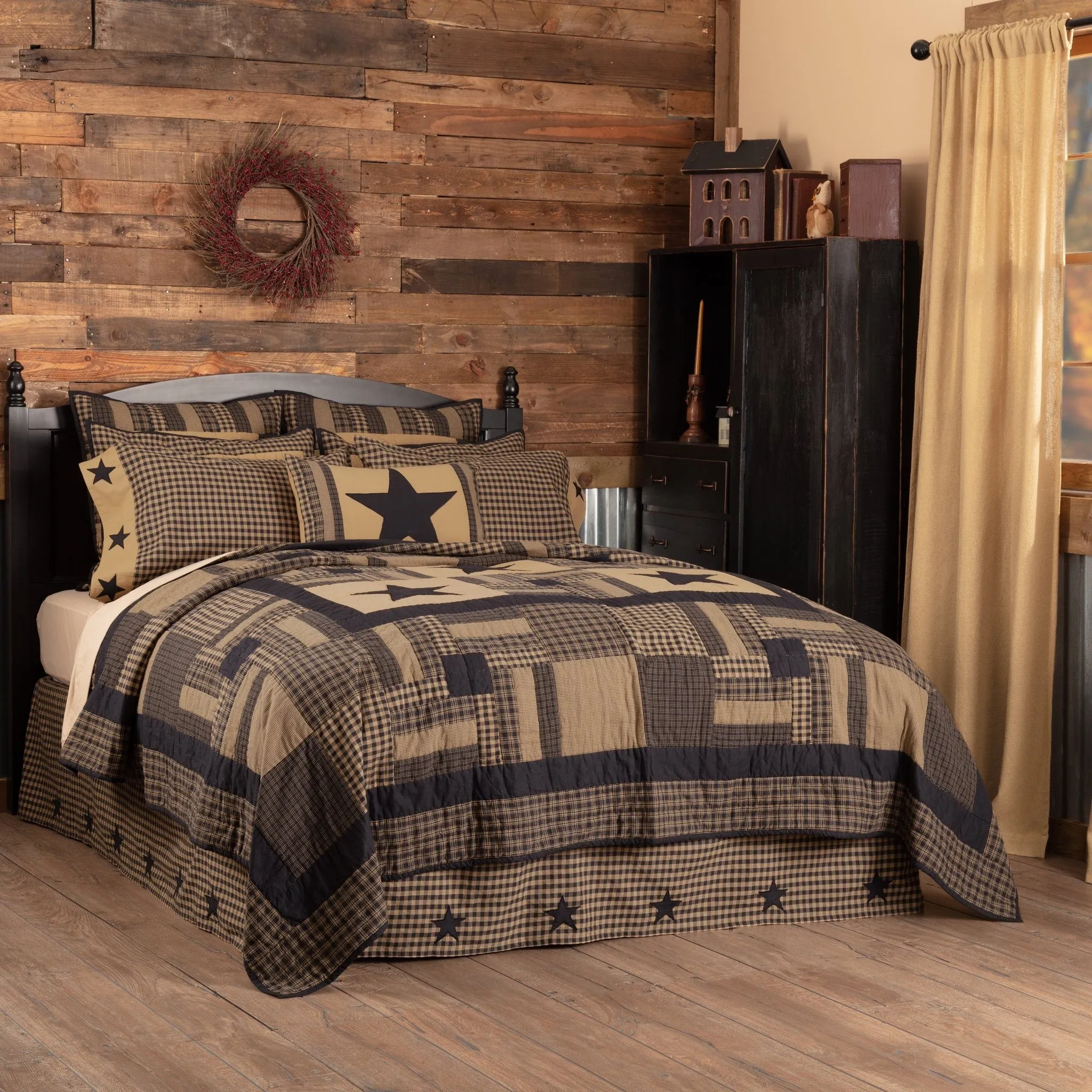 Black Check Star Quilt Bundle