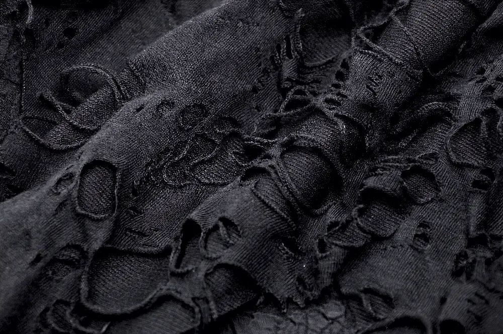 Black Studded Layered Asymmetrical Gothic Skirt