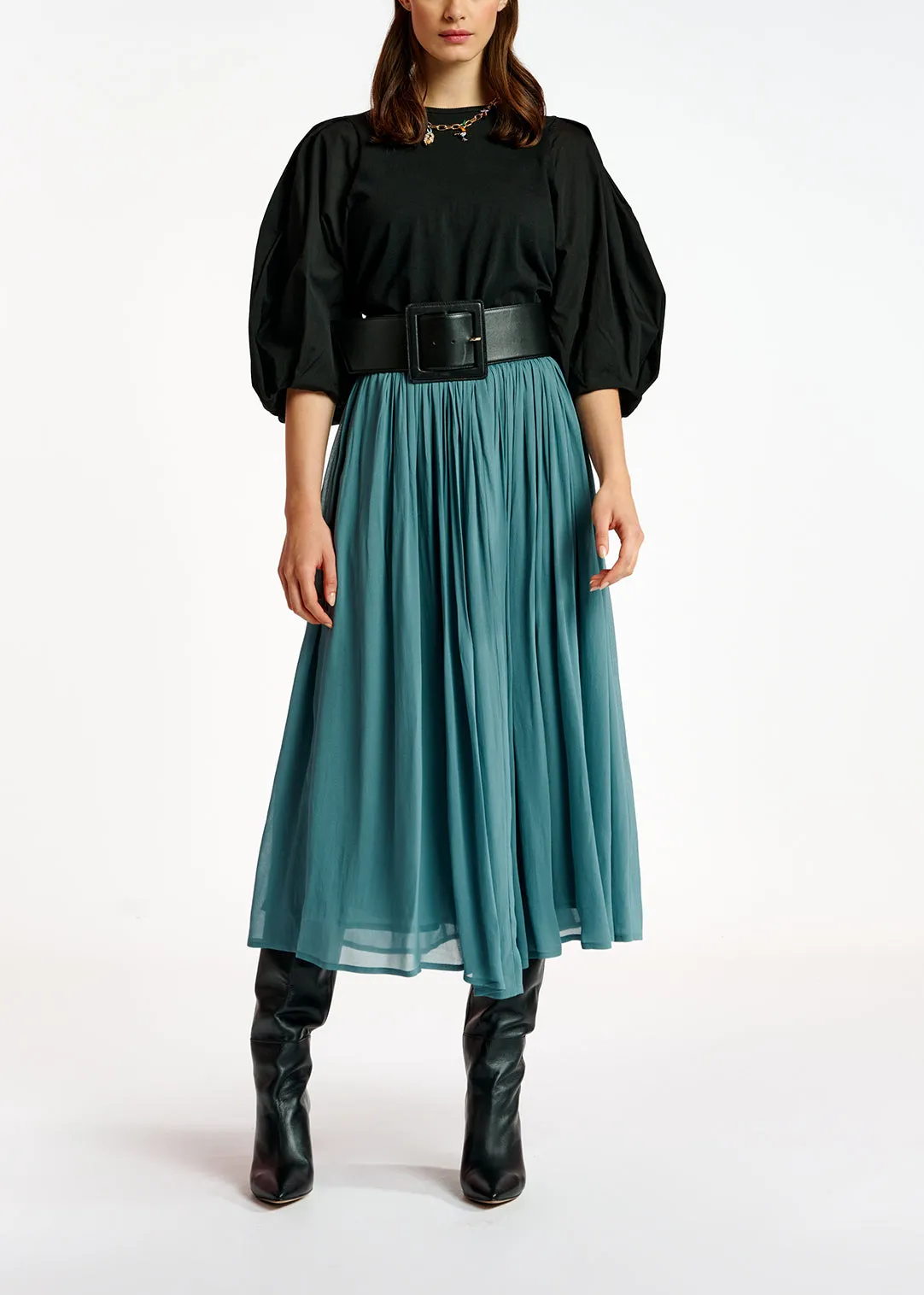Bleu maxi-length skirt