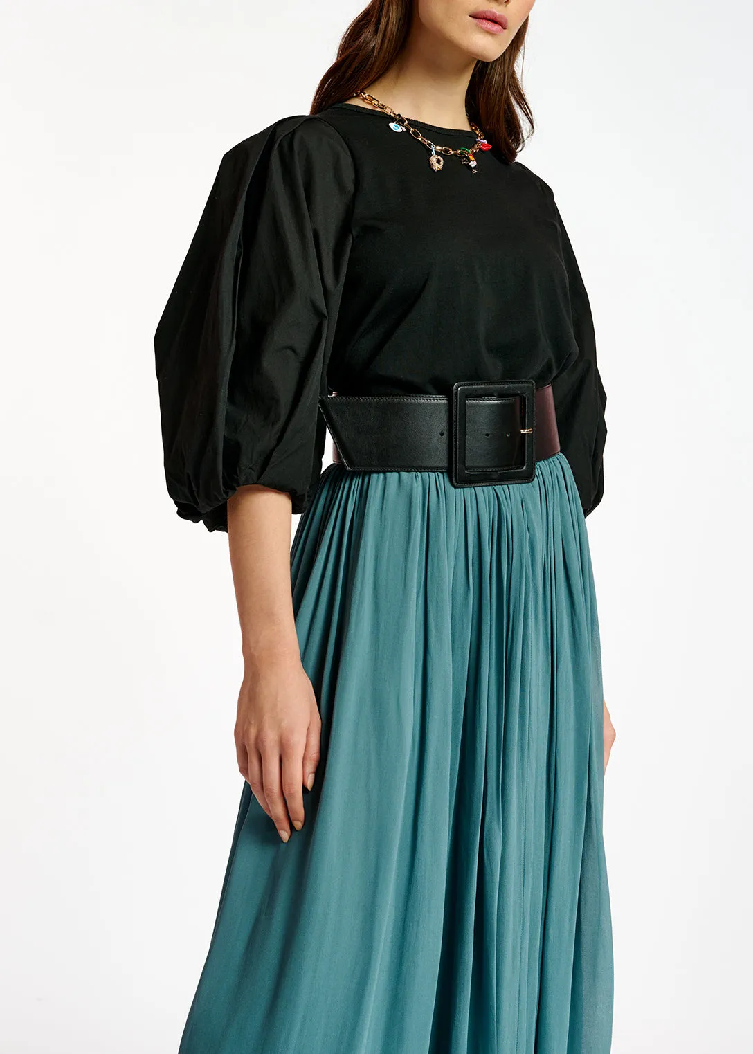 Bleu maxi-length skirt