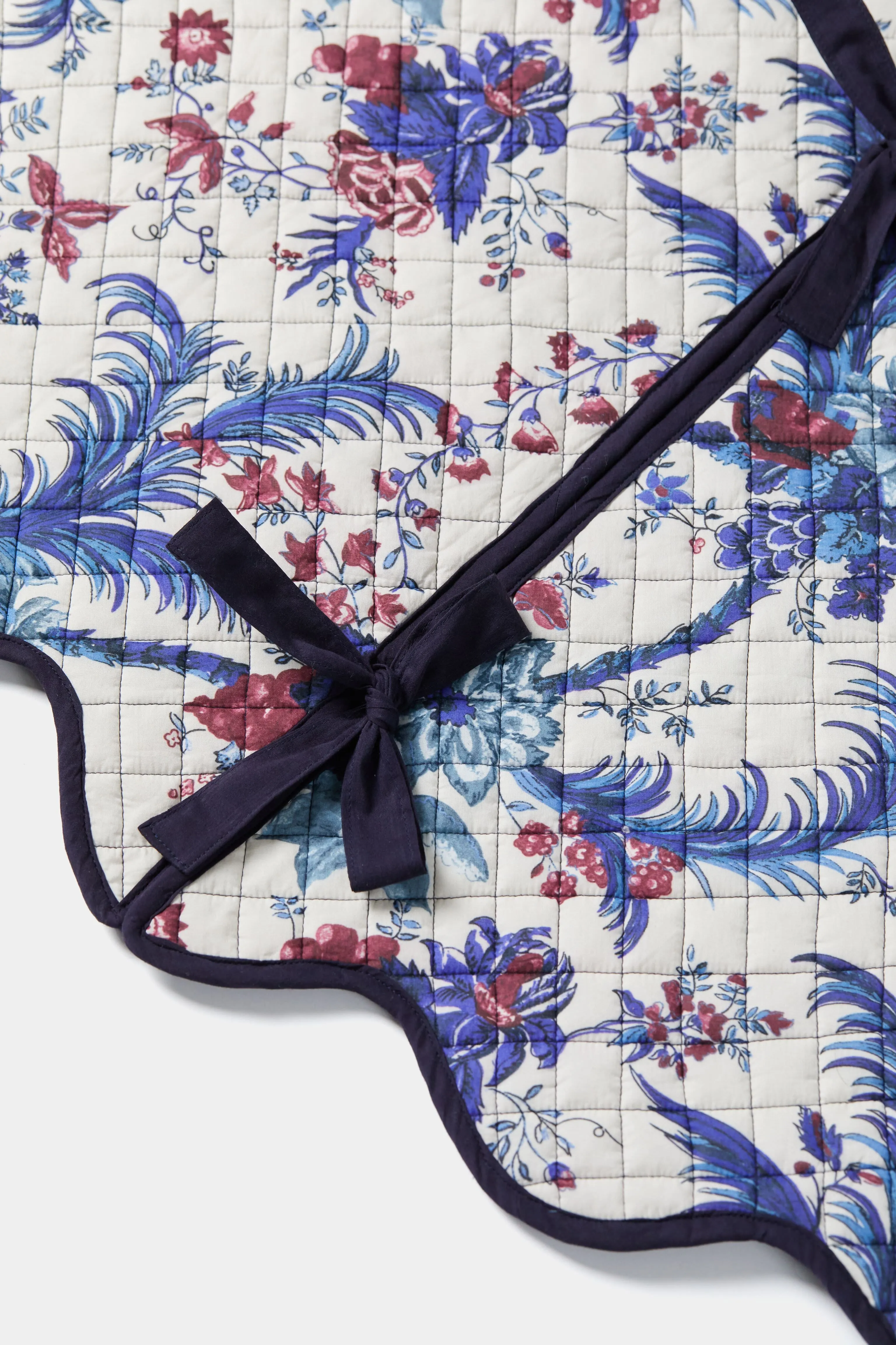 Blooming Sapphire Quilted Tree Skirt