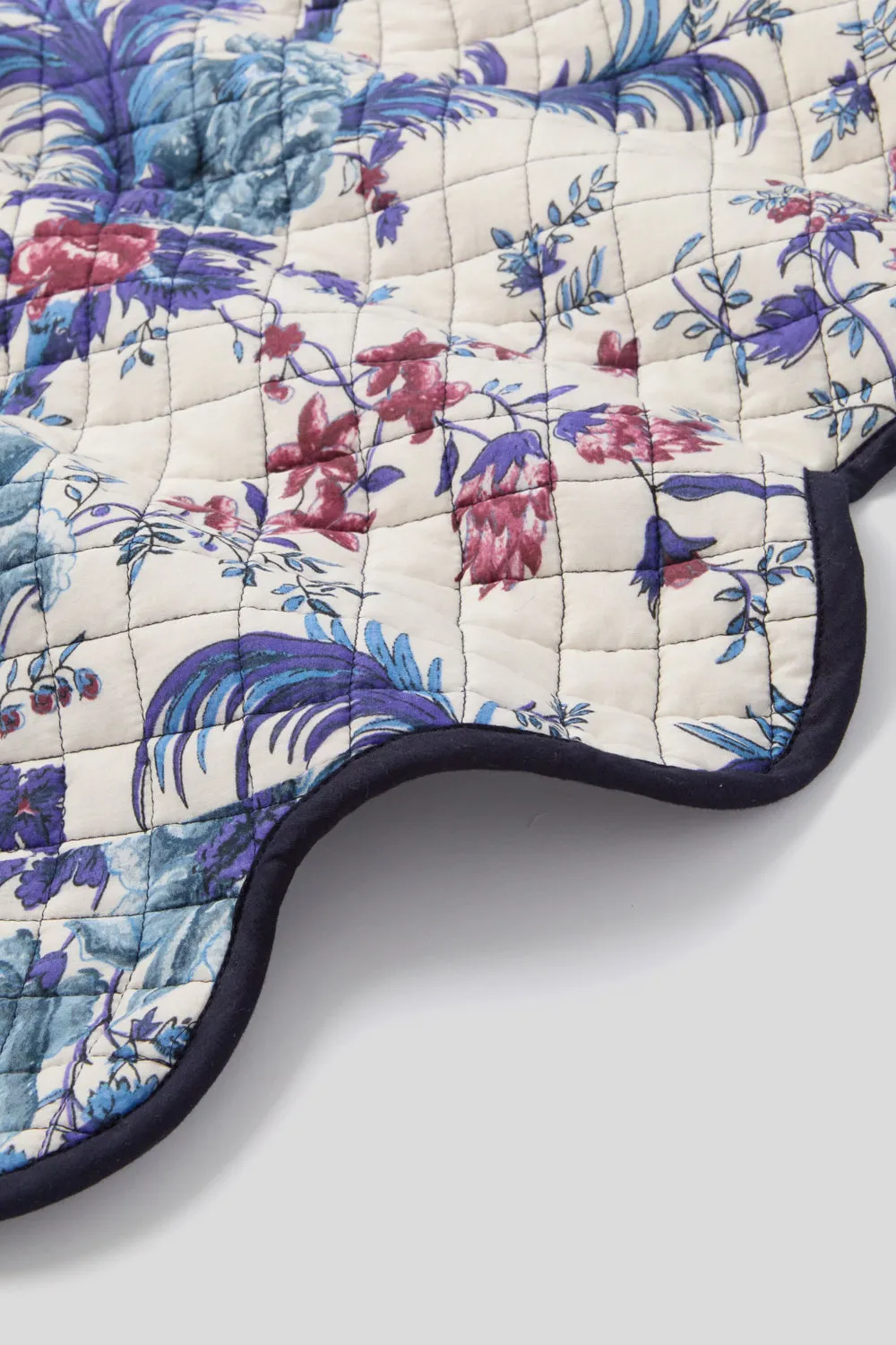 Blooming Sapphire Quilted Tree Skirt
