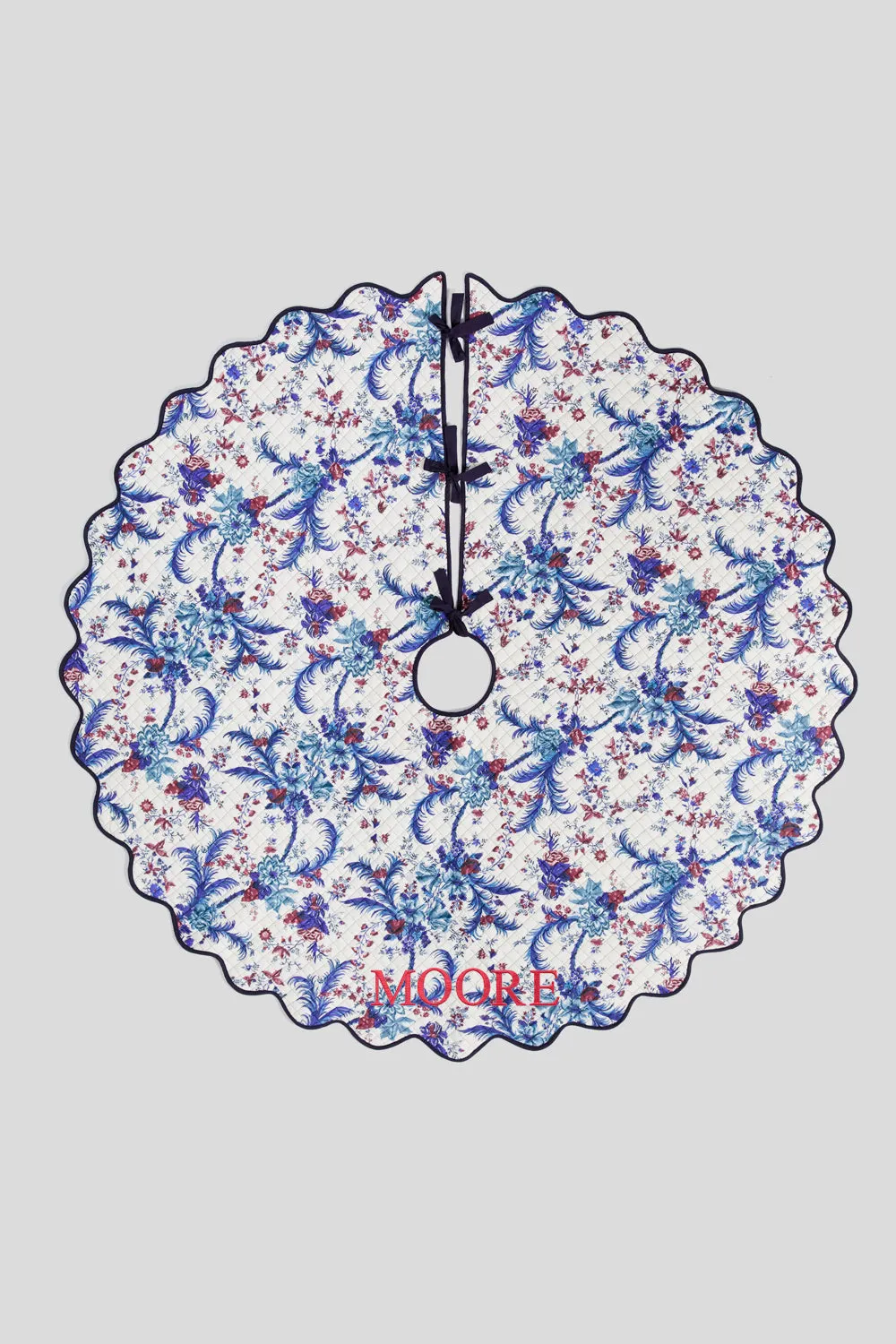 Blooming Sapphire Quilted Tree Skirt