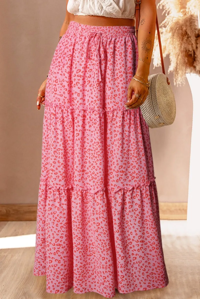 Blushing Leopard Maxi Skirt
