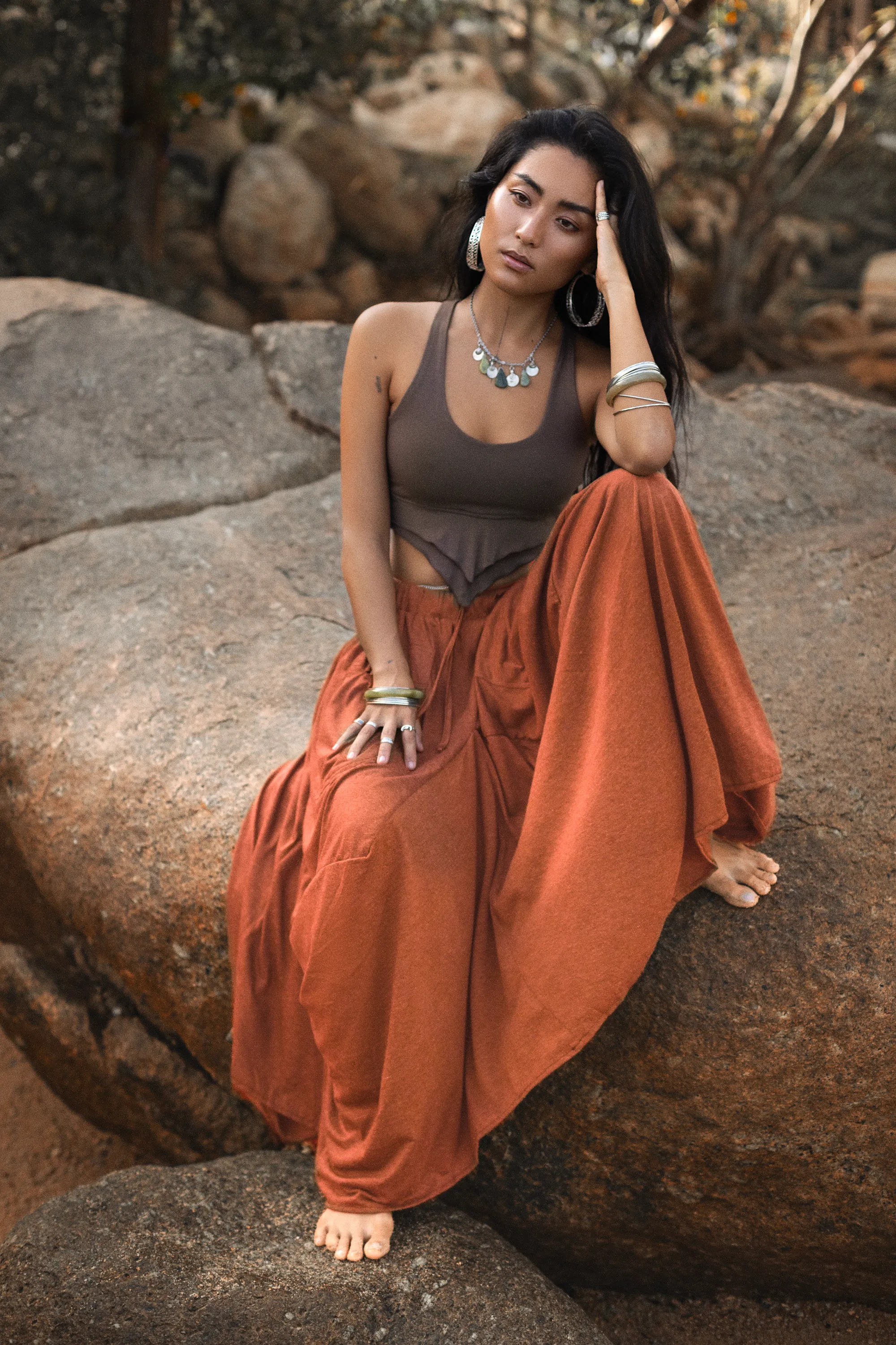 Boho Maxi Skirt Nariya Orange