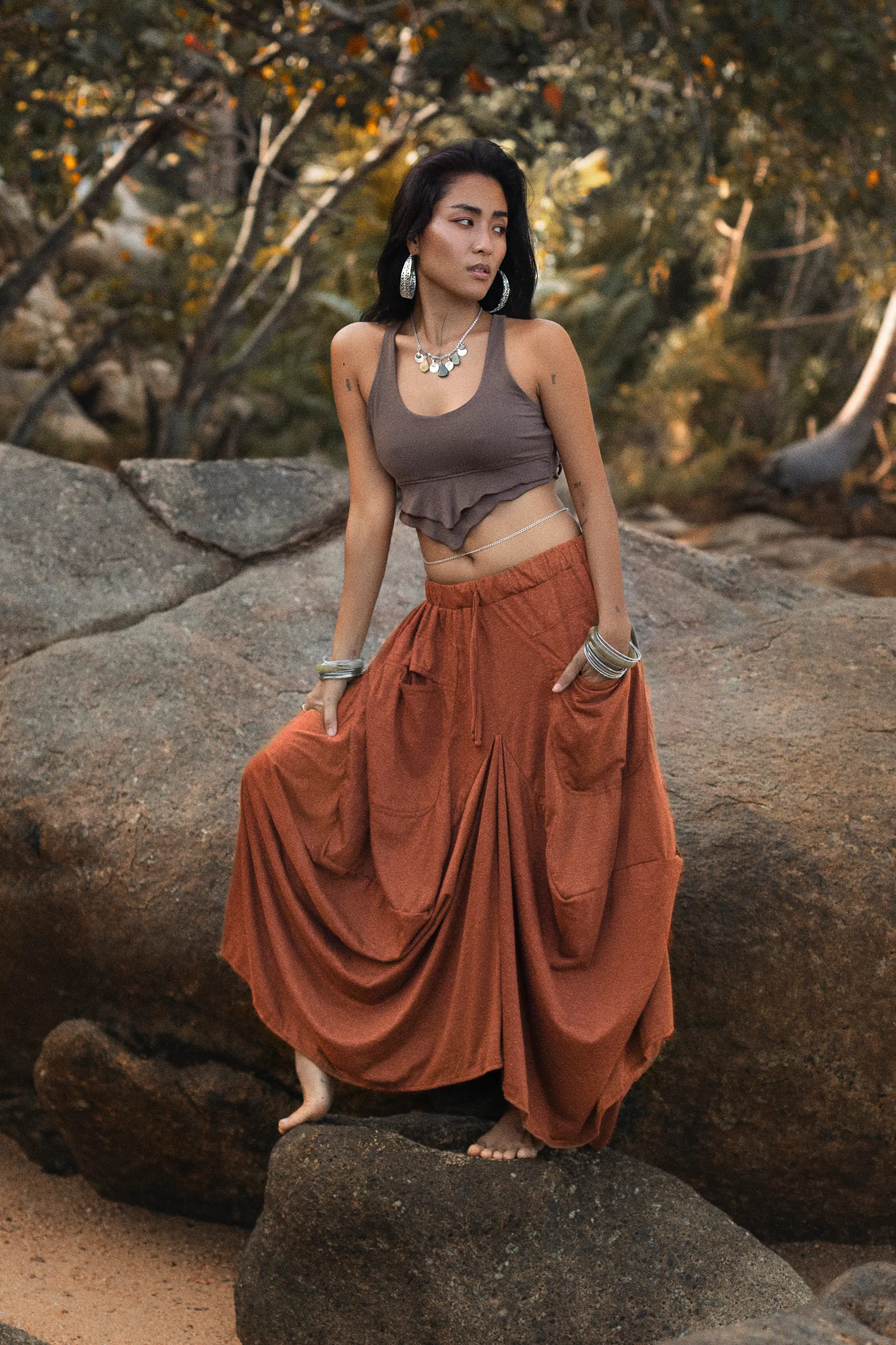 Boho Maxi Skirt Nariya Orange
