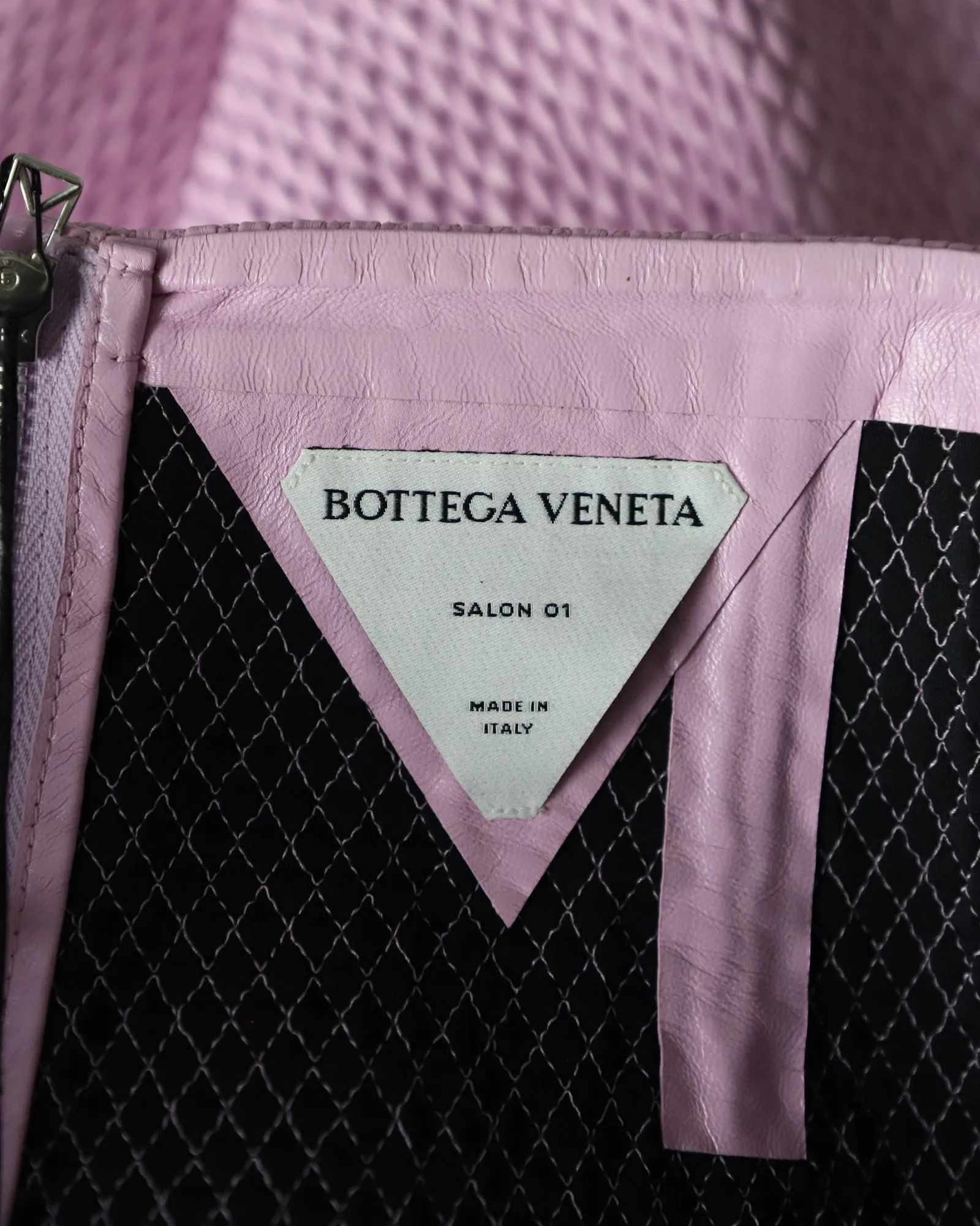 Bottega Veneta Quilted Skirt in Pink Leather