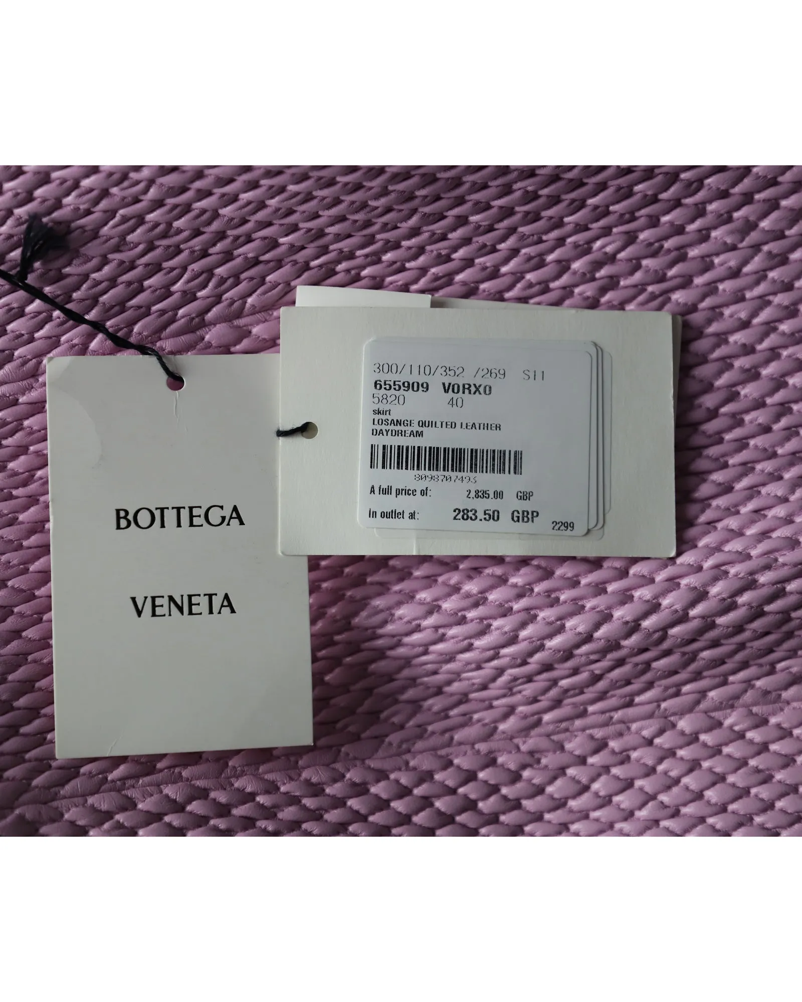 Bottega Veneta Quilted Skirt in Pink Leather