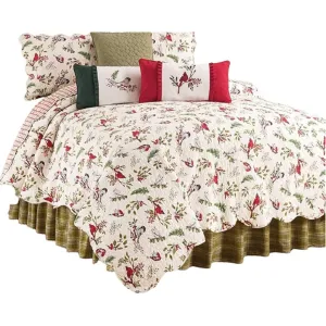 C&F 82437.3FQSET Sprig Birds Quilt Mini Set Queen or Full Size Quilt 90 Inches X 92 Inches and 2 Standard Shams