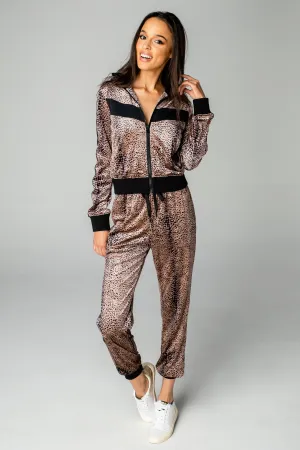 Carmela Velour Track Jacket - Roar