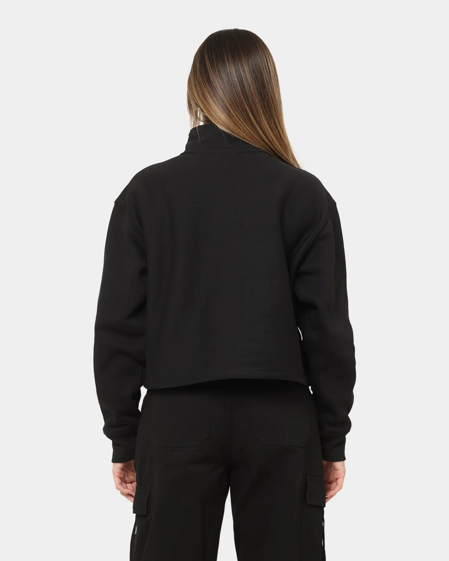 Champion Women's Reverse Weave Half Zip Pullover Crewneck Black