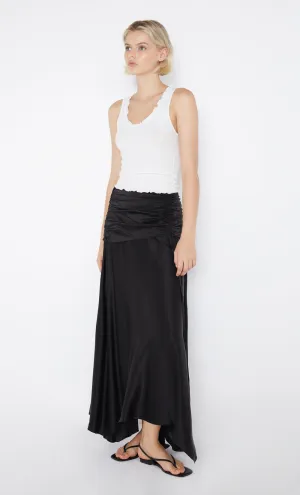 CHANTILLY RUCHED SKIRT - BLACK