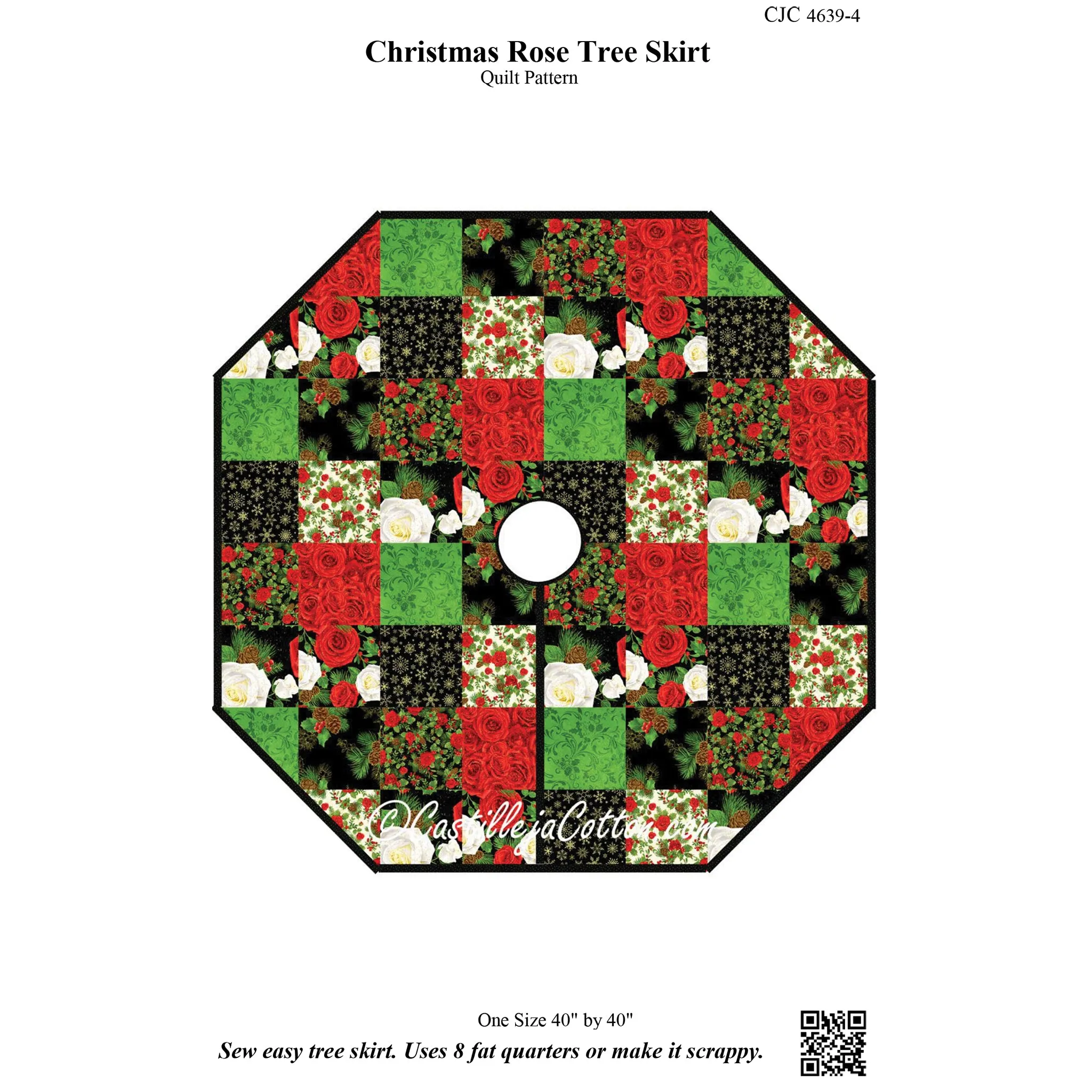 Christmas Rose Tree Skirt Pattern CJC-46394 - Paper Pattern