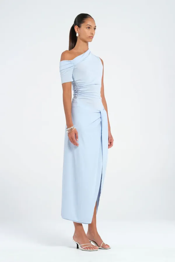 Cleo One Shoulder Maxi Dress Sky